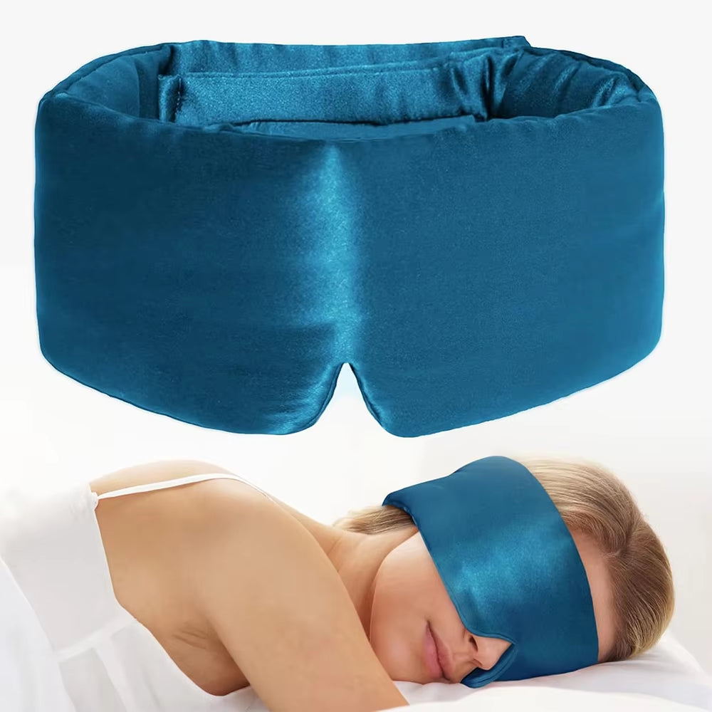 100% Mulberry Silk Sleep Mask Eye Mask with Adjustable Headband Eyepatch Blocking Light Eyemask for Travel & Nap Sleep Mask