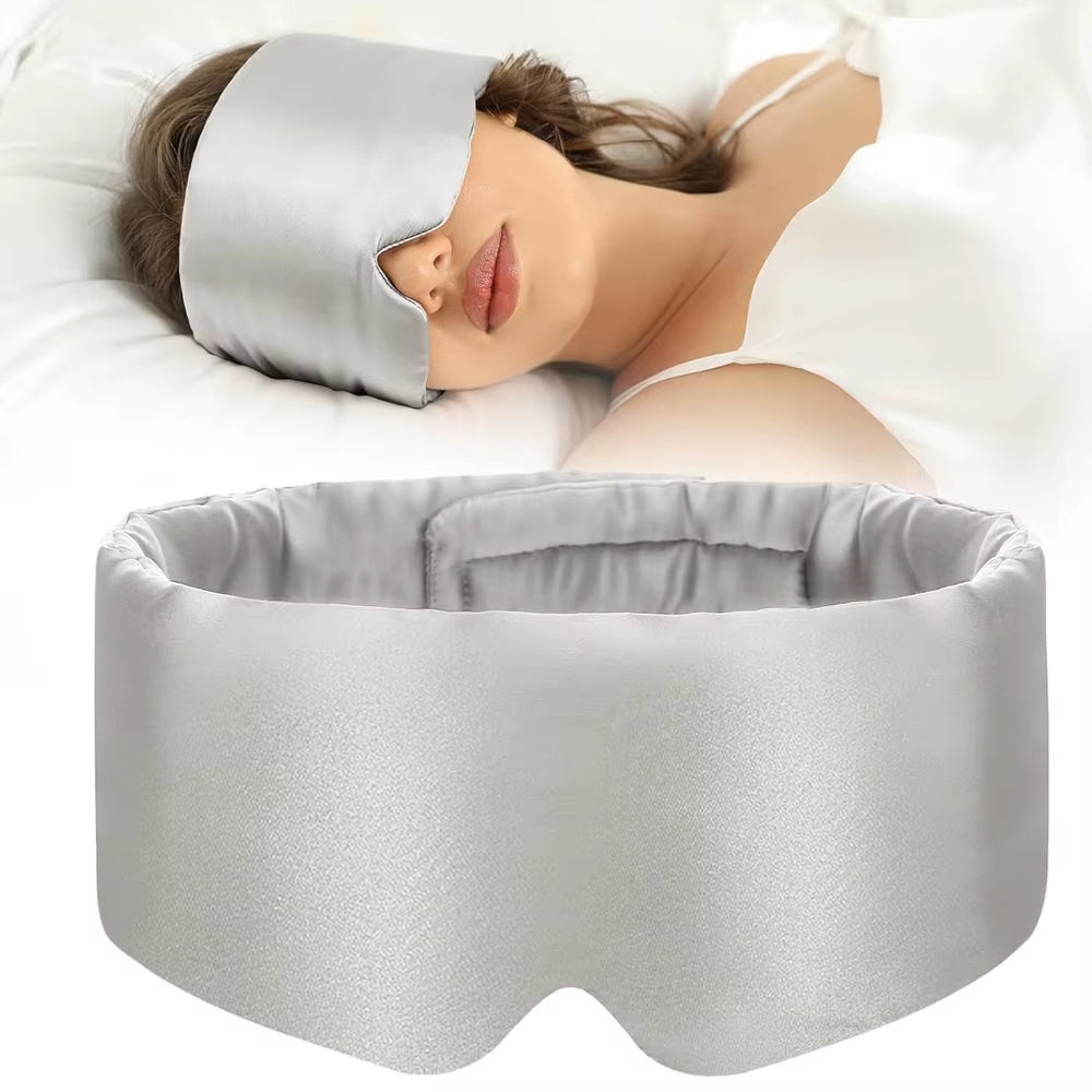 100% Mulberry Silk Sleep Mask Eye Mask with Adjustable Headband Eyepatch Blocking Light Eyemask for Travel & Nap Sleep Mask