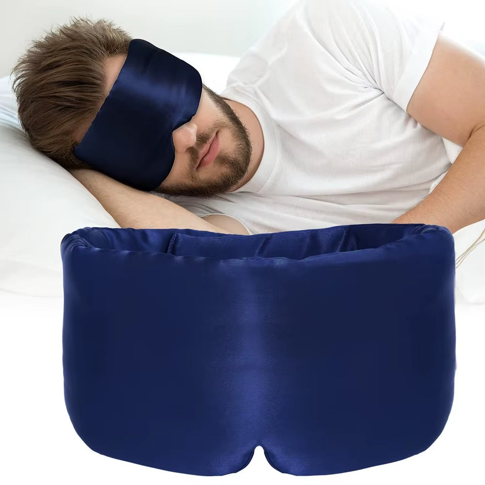 100% Mulberry Silk Sleep Mask Eye Mask with Adjustable Headband Eyepatch Blocking Light Eyemask for Travel & Nap Sleep Mask