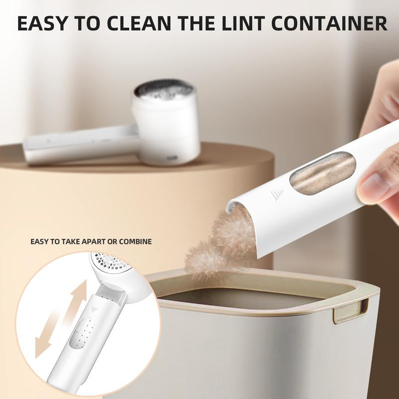 E-Electric Fabric Shaver, Portable Hair Remover, Pet Home, Rechargeable, Lint Collection Container, LED Digital Display, 6-Blade Blade, Safety Lock, 3 Speeds, 2600Mah, Lasts for 1 Hour, Suitable for Clothes, Sweaters, Sheets, Sofa