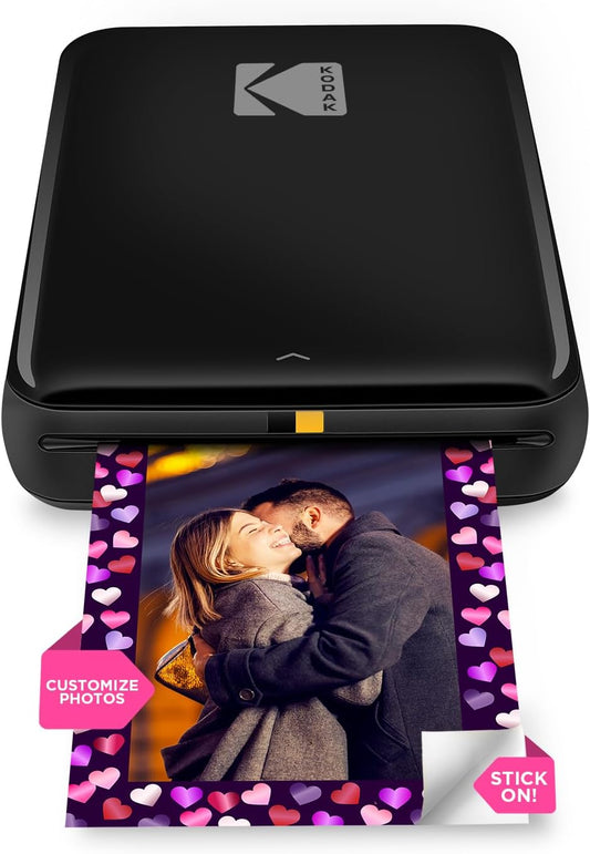 Step Instant Smartphone Photo Printer - Portable Mini Color Wireless Mobile Printer - Zink 2X3” Sticky-Back Photos - Bluetooth Compatible with Ios & Android Devices - Fun Editing App - Black